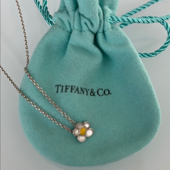 Vintage Tiffany & Co White & Yellow Daisy Sterling Silver Necklace - Picture 3 of 8